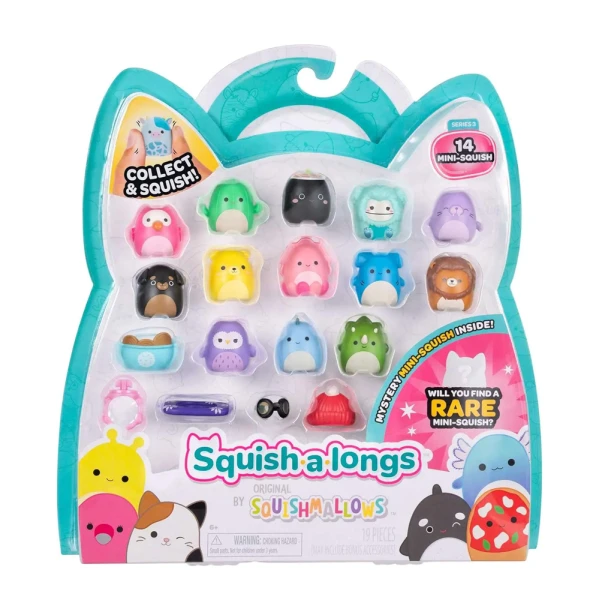 SQUISH-A-LONGS SQUISHMALLOWS SET OF 14 pcs W3 FIGURES & ACCESSORIES