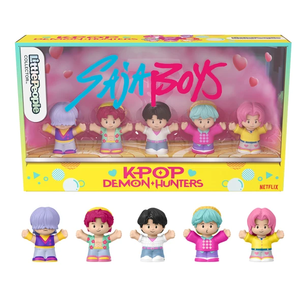 FISHER PRICE LITTLE PEOPLE SET WITH COLLECTIBLE FIGURES K-POP DEMON HUNTERS SAJA BOYS