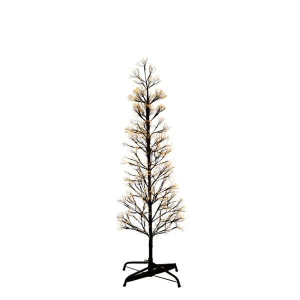 ILLUMINATED XMAS TREE 120 CM WITH 1500 WARM WHITE LED ON BLACK METAL BASE D45 CM
