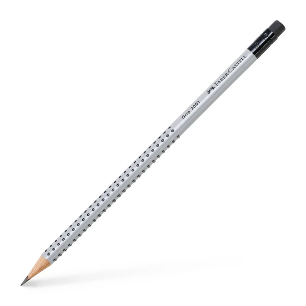 FABER-CASTELL ΜΟΛΥΒΙ ΜΕ ΓΟΜΑ ΓΚΡΙ GRIP 2001 B 