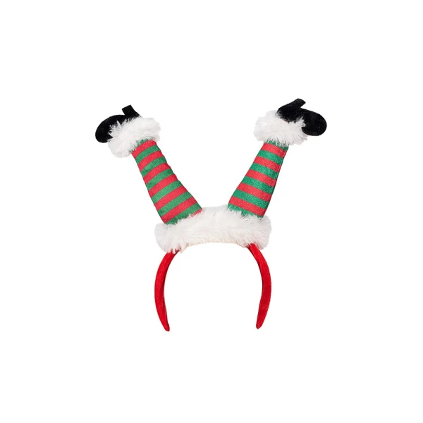 CHRISTMAS HEADBAND SANTA CLAUSAND ELF LEGS 30 cm - 2 DESIGNS