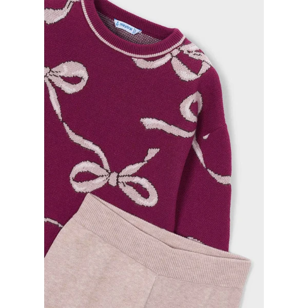 MAYORAL SET PANTS LONG KNITTED RASPBERRY