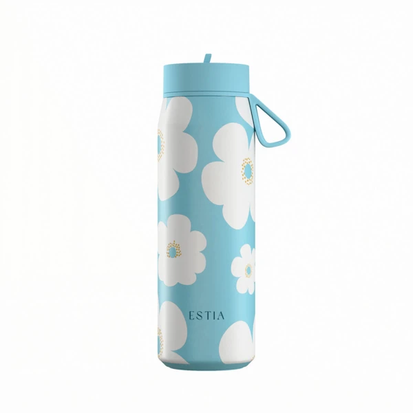 ESTIA HOME ART ΘΕΡΜΟΣ PULSE SAVE THE AEGEAN 500ml BLUE DAISY