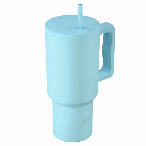 ESTIA HOME ART ΘΕΡΜΟΣ STRAW TUMBLER XL 900ml - ARCTIC