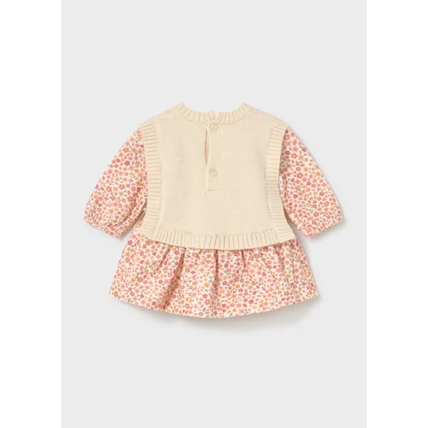 MAYORAL DRESS WITH VEST KNITTED CREAM