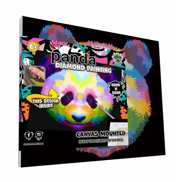 SPLAT PLANET ΣΕΤ DIAMOND PAINTING ΣΕ ΚΑΜΒΑ ΜΕ ΤΕΛΑΡΟ 30Χ40 εκ. PANDA