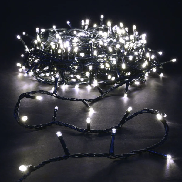 300 LED STRING LIGHTS GREEN WHITE 15M 8 FUNCTIONS INDOOR & OUTDOOR