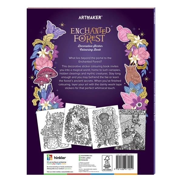 HINKLER ART MAKER STICKER COLOURING BOOK - ENCHANTED FOREST