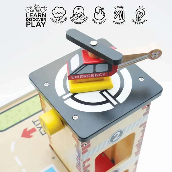 LE TOY VAN ΞΥΛΙΝΟ ΓΚΑΡΑΖ ΠΥΡΟΣΒΕΣΤΙΚΟΣ ΣΤΑΘΜΟΣ 60X45X40 εκ.