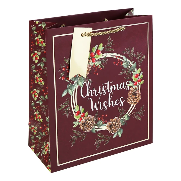 CHRISTMAS GIFT BAG 22X25X10 cm CHRISTMAS WISHES