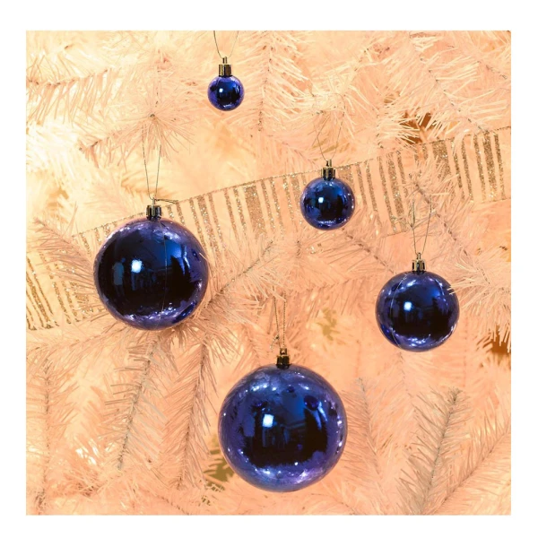CHRISTMAS BALLS 8m. SET / 6 BLUE 