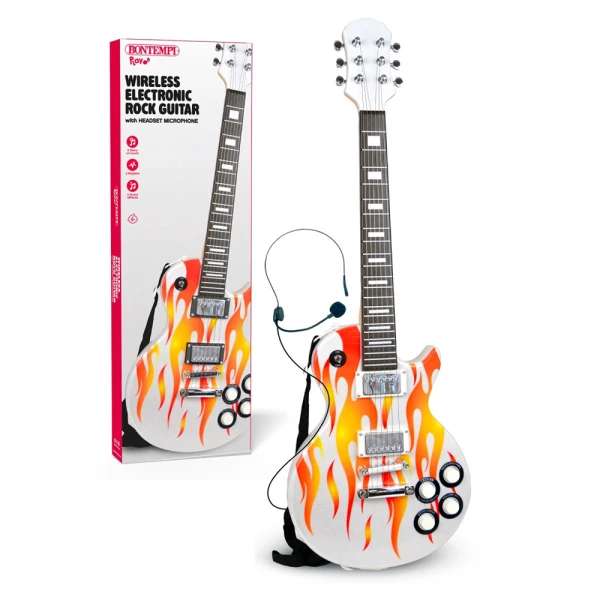 BONTEMPI ΗΛΕΚΤΡΟΝΙΚΗ ΑΣΥΡΜΑΤΗ ΡΟΚ ΚΙΘΑΡΑ GIBSON MODEL ΜΕ ΜΙΚΡΟΦΩΝΟ ΚΕΦΑΛΗΣ