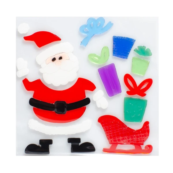 CHRISTMAS WINDOW DECORATIVE GEL L19XH19 cm - 4 DESIGNS