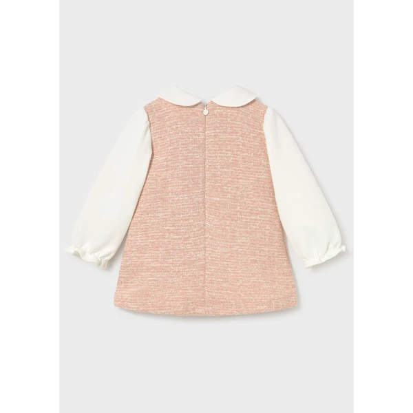 MAYORAL DRESS COMBINED KNITTED SOFT PINK
