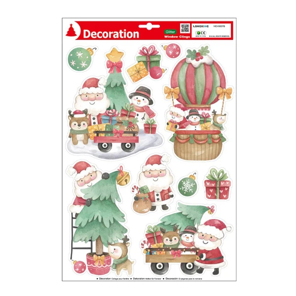 WINDOW DECORATIVE STICKERS WITH GLITTER - 2 DESIGNS