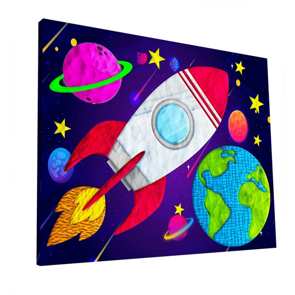 SPLAT PLANET CLAY PAINTING KIT ON CANVAS 40 x 30 cm SPACE