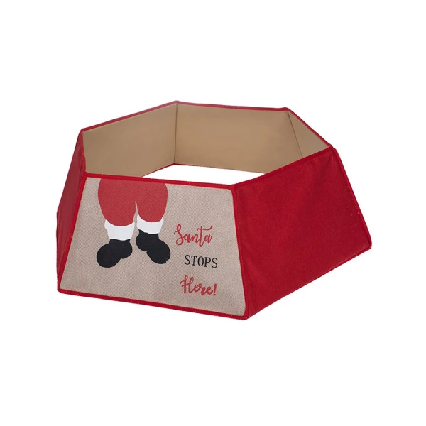 HEXAGONAL CHRISTMAS TREE BASE COVER 72×23 cm – LEGS SANTA STOPS HERE