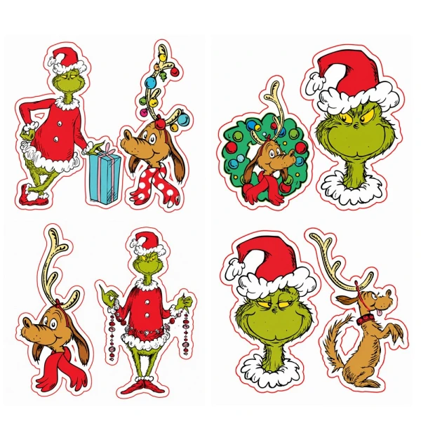 DECORATIVE WINDOW GEL GRINCH 20X24.5 cm - 4 DESIGNS
