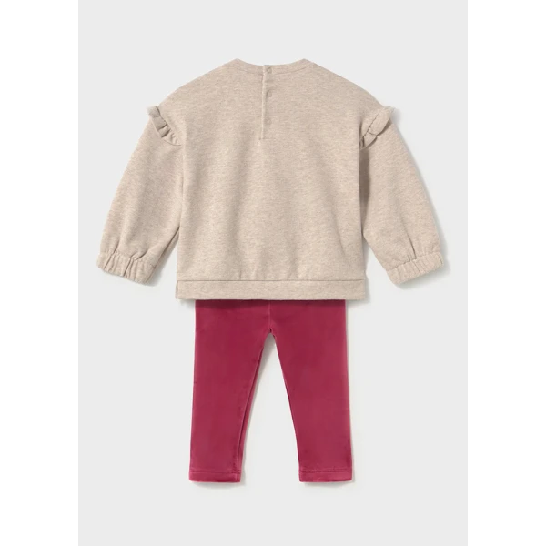 MAYORAL SET LEGGINGS VELVET RASPBERRY