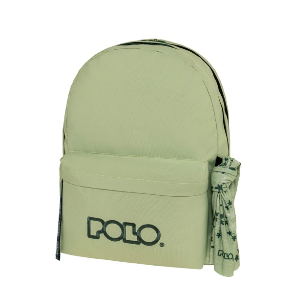 POLO 2026 ΣΑΚΙΔΙΟ ORIGINAL DOUBLE SCARF ΦΥΣΤΙΚΙ-ΣΚΟΥΡΟ ΠΡΑΣΙΝΟ