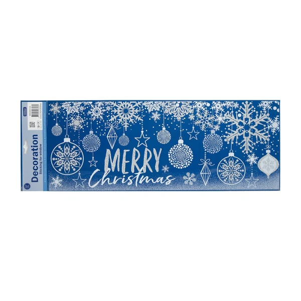 CHRISTMAS WINDOW STICKERS WITH GLITTER - 2 DESIGNS