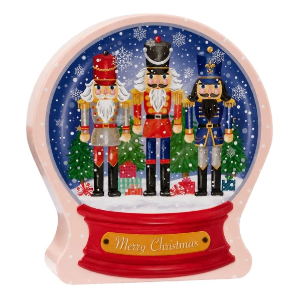 BLUE TIN BOX WITH NUTCRACKERS 19X17X5 CM