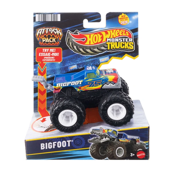 HOT WHEELS MONSTER TRUCKS VEHICLE ATTACK PACK - BIGFOOT