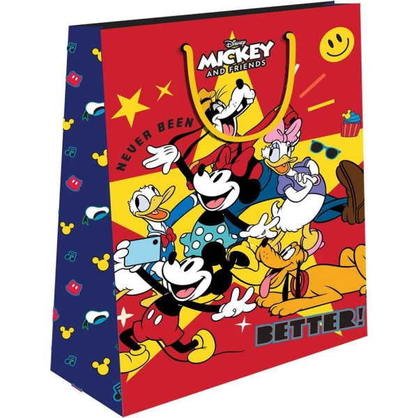 PAPER GIFT BAG 26X32X12 cm DISNEY MICKEY & FRIENDS - 2 DESIGNS