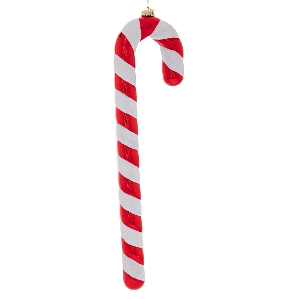 SHINY RED WHITE CANDY CANE CHRISTMAS ORNAMENT 40 CM
