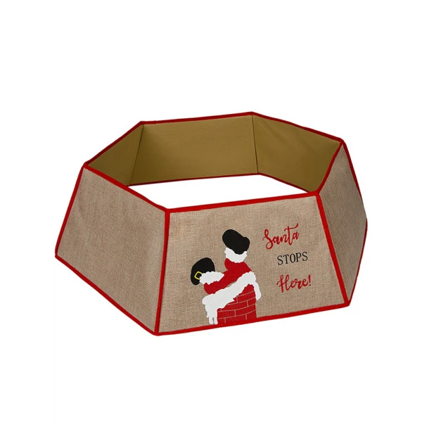 HEXAGONAL CHRISTMAS TREE BASE COVER 72×23 cm – Santa Stops Here