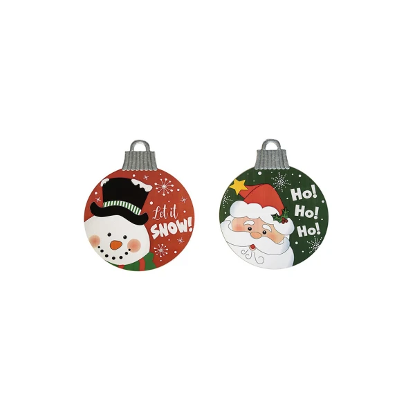 CHRISTMAS ORNAMENT WOODEN BALL 30 cm - 2 DESIGNS