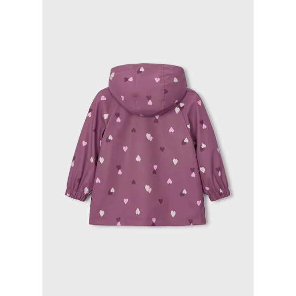 MAYORAL WATERPROOF JACKET WITH FAUX FUR HOOD VIOLET