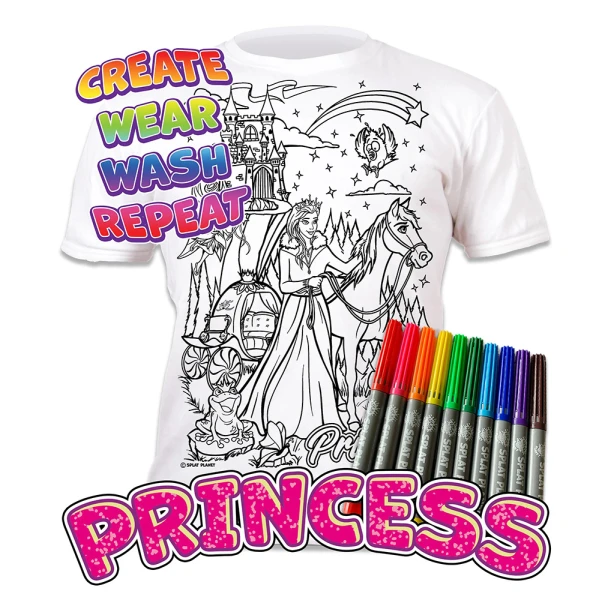 SPLAT PLANET ΠΛΕΝΟΜΕΝΟ T-SHIRT ΖΩΓΡΑΦΙΚΗΣ PRINCESS ΜΕ ΜΑΡΚΑΔΟΡΟΥΣ (5-6 ΕΤΩΝ)