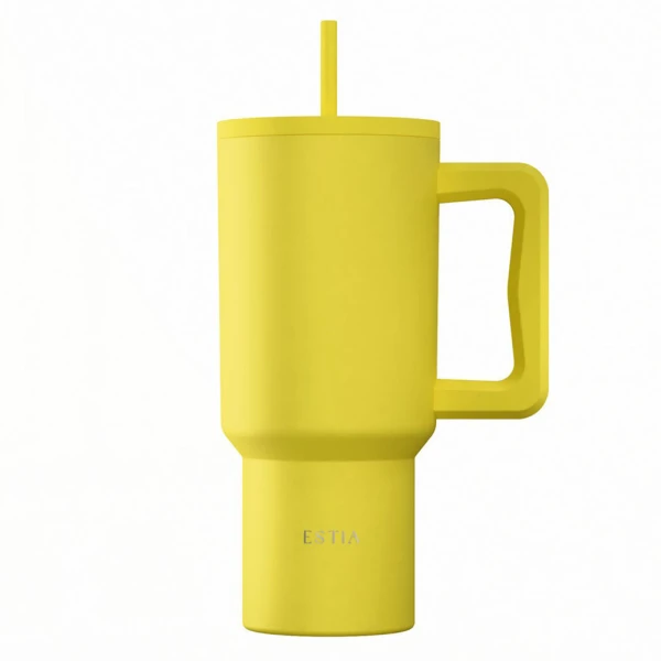 ESTIA HOME ART ΘΕΡΜΟΣ STRAW TUMBLER XL 900ml - SUNBEAM