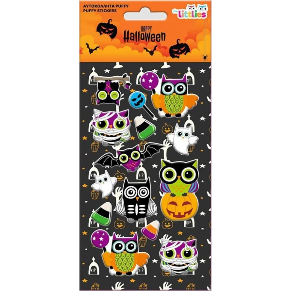 THE LITTLIES HALLOWEEN ΑΥΤΟΚΟΛΛΗΤΑ PUFFY 10X22εκ. - ΔΙΑΦΟΡΑ ΣΧΕΔΙΑ