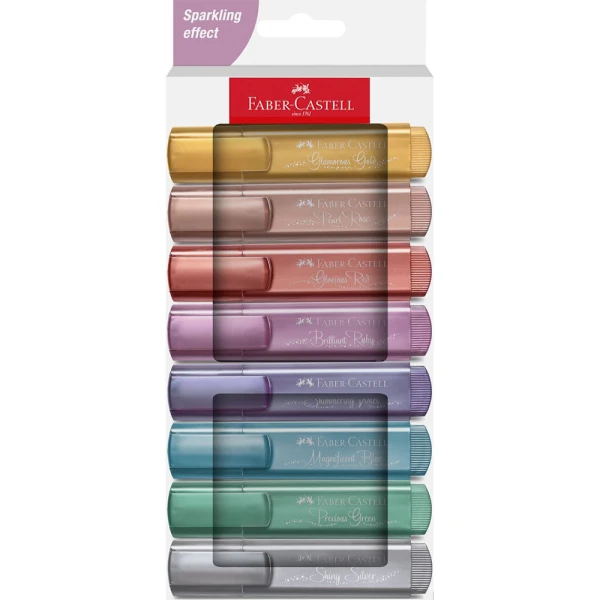 FABER-CASTELL ΣΕΤ ΥΠΟΓΡΑΜΜΙΣΤEΣ ΜΕΤΑΛΛΙΚΟΙ 6+2 ΔΩΡΟ