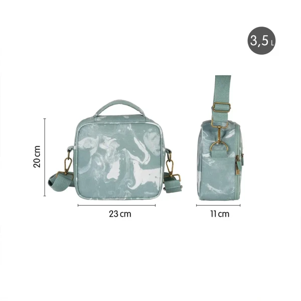 MILAN ISOTHERMAL LUNCH BAG WITH 3 LUNCH BOXES LAVA SERIES GREEN
