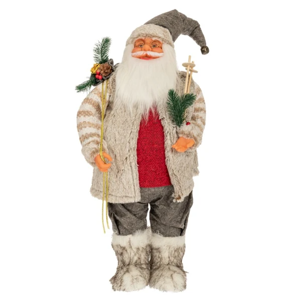 GREY FABRIC SANTA CLAUS 60 CM
