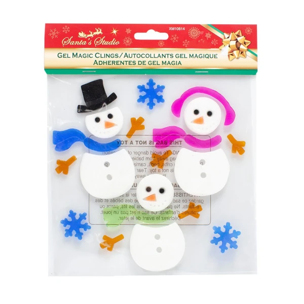 CHRISTMAS WINDOW DECORATIVE GEL L19XH19 cm - 4 DESIGNS