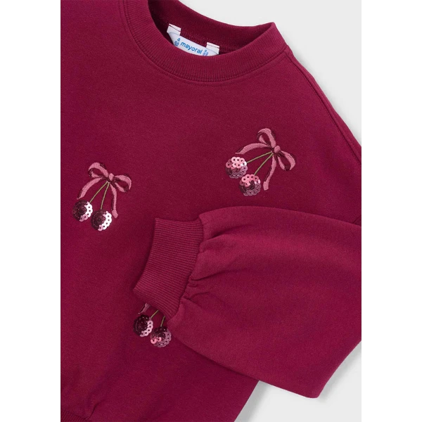 MAYORAL FLEECE EMBROIDERY CHERRY