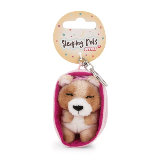 SLEEPING PETS PLUSH KEYHOLDER 8 cm - YORKSHIRE TERRIER DOG