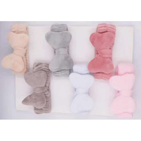 KIDS FURRY HAIR RIBBON BOW - 6 COLOURS
