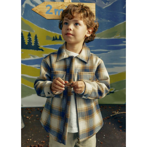 MAYORAL JACKET CHECK BLUE DARK