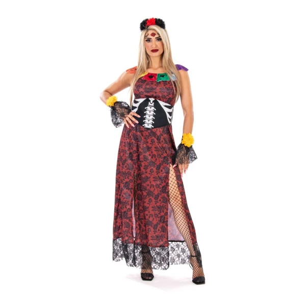 ADULT CARNIVAL COSTUME DAY OF THE DEAD SENORITA