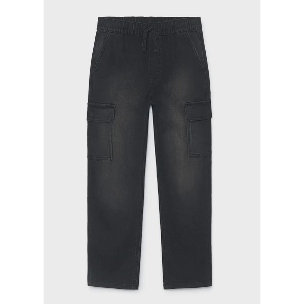 MAYORAL PANTS SOFT DENIM JOGGER  BLACK