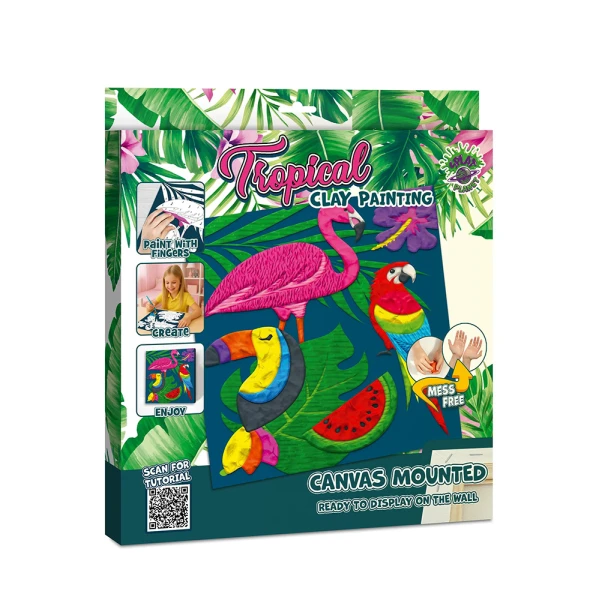 SPLAT PLANET MESS-FREE ΣΕΤ ΖΩΓΡΑΦΙΚΗΣ ΜΕ ΠΗΛΟ TROPICAL ΚΑΜΒΑΣ ΜΕ ΤΕΛΑΡΟ