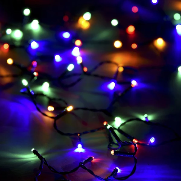 CHRISTMAS LIGHTS 100 LED GREEN MULTI 5 METERS 8 PROGRAMMS