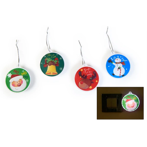CHRISTMAS ORNAMENT 7,5 cm OPTICAL FIBER - 4 DESIGNS