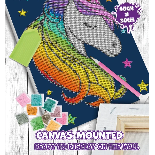 SPLAT PLANET ΣΕΤ DIAMOND PAINTING ΣΕ ΚΑΜΒΑ ΜΕ ΤΕΛΑΡΟ 30Χ40 εκ. UNICORN