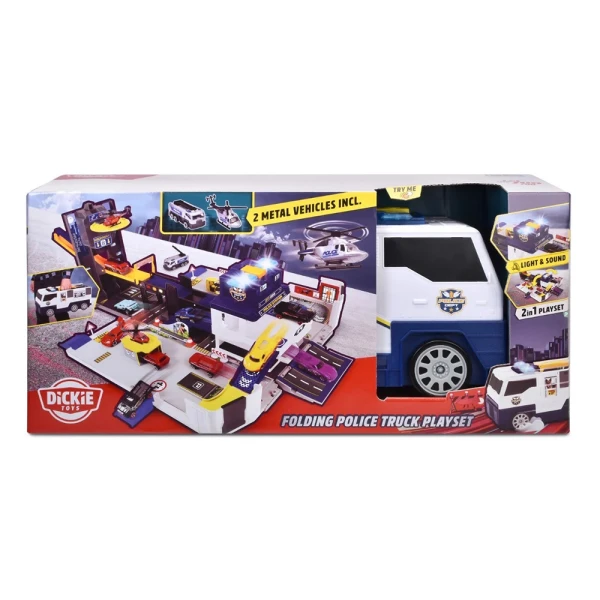 DICKIE TOYS FOLDING POLICE TRUCK PLAYSET